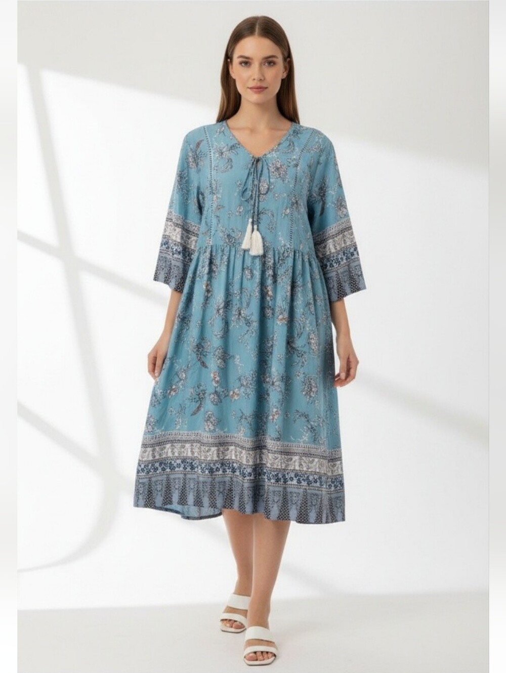 Floral Print Dress, Short Sleeve, XXL
